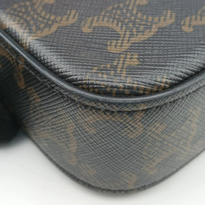 Pre-owned Celine Claude TRIOMPHE Brown PVC coated canvas  shoulderbag | stylenewstar