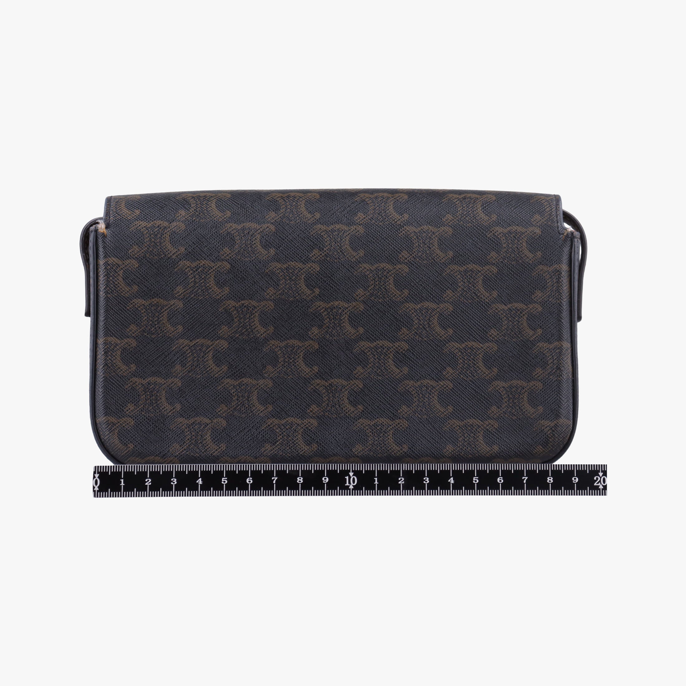 Pre-owned Celine Claude TRIOMPHE Brown PVC coated canvas  shoulderbag | stylenewstar