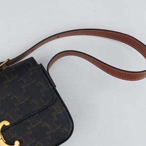 Pre-owned Celine Claude TRIOMPHE Brown PVC coated canvas  shoulderbag | stylenewstar