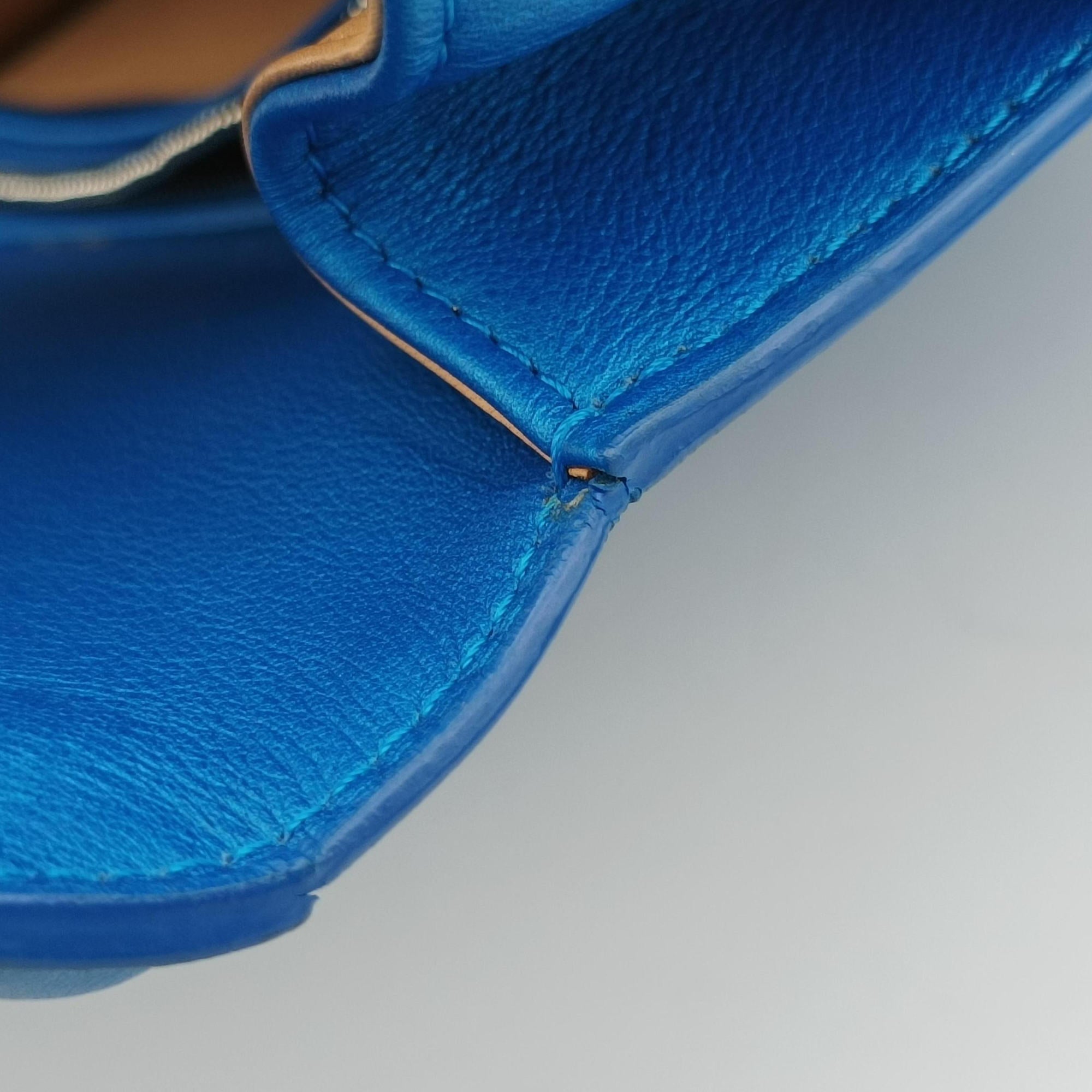 Secondhand Delvaux Tan pete Blue Leather  shoulderbag | stylenewstar