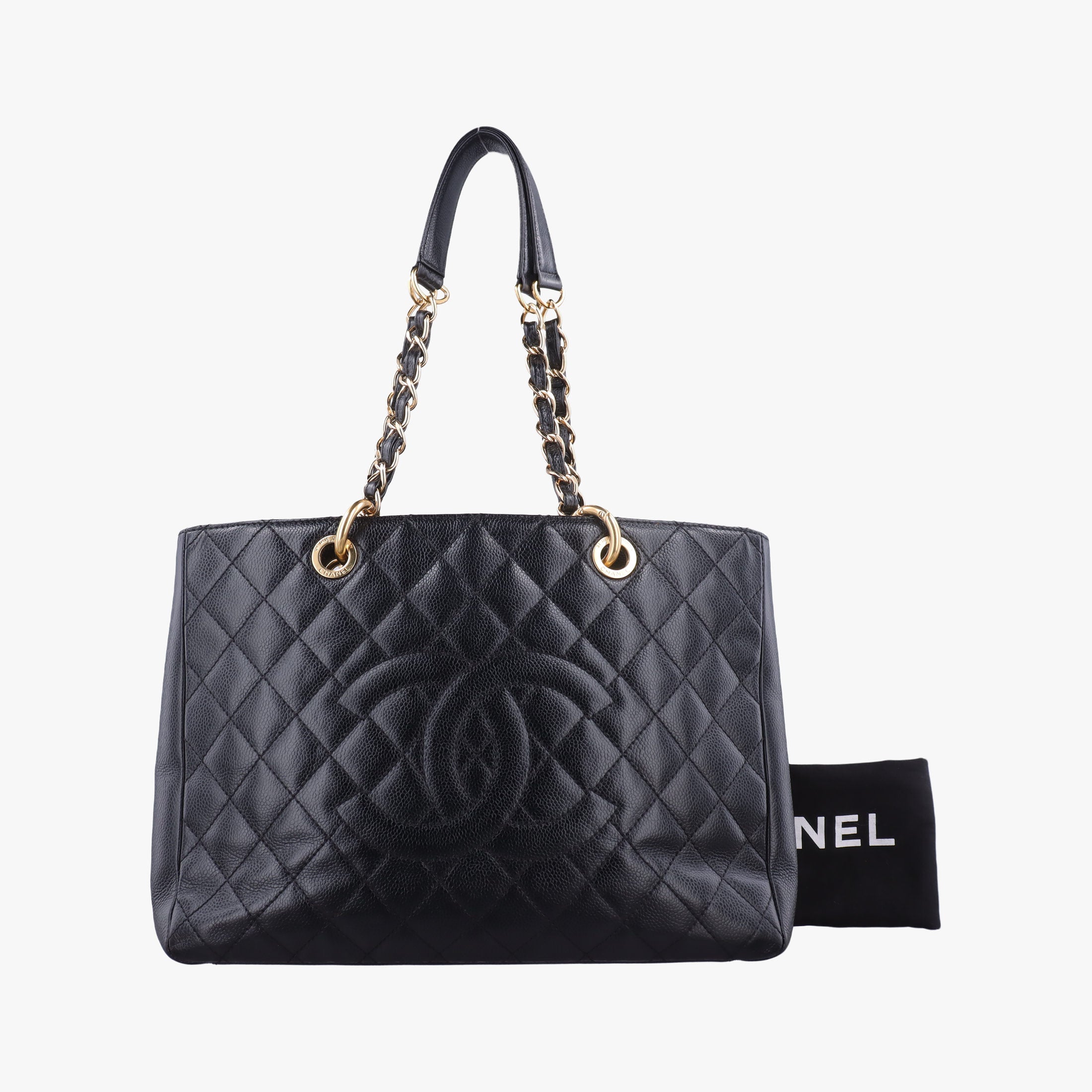 Pre-owned Chanel Matelasse Cocomark GST Black caviar skin A50995 shoulderbag | stylenewstar
