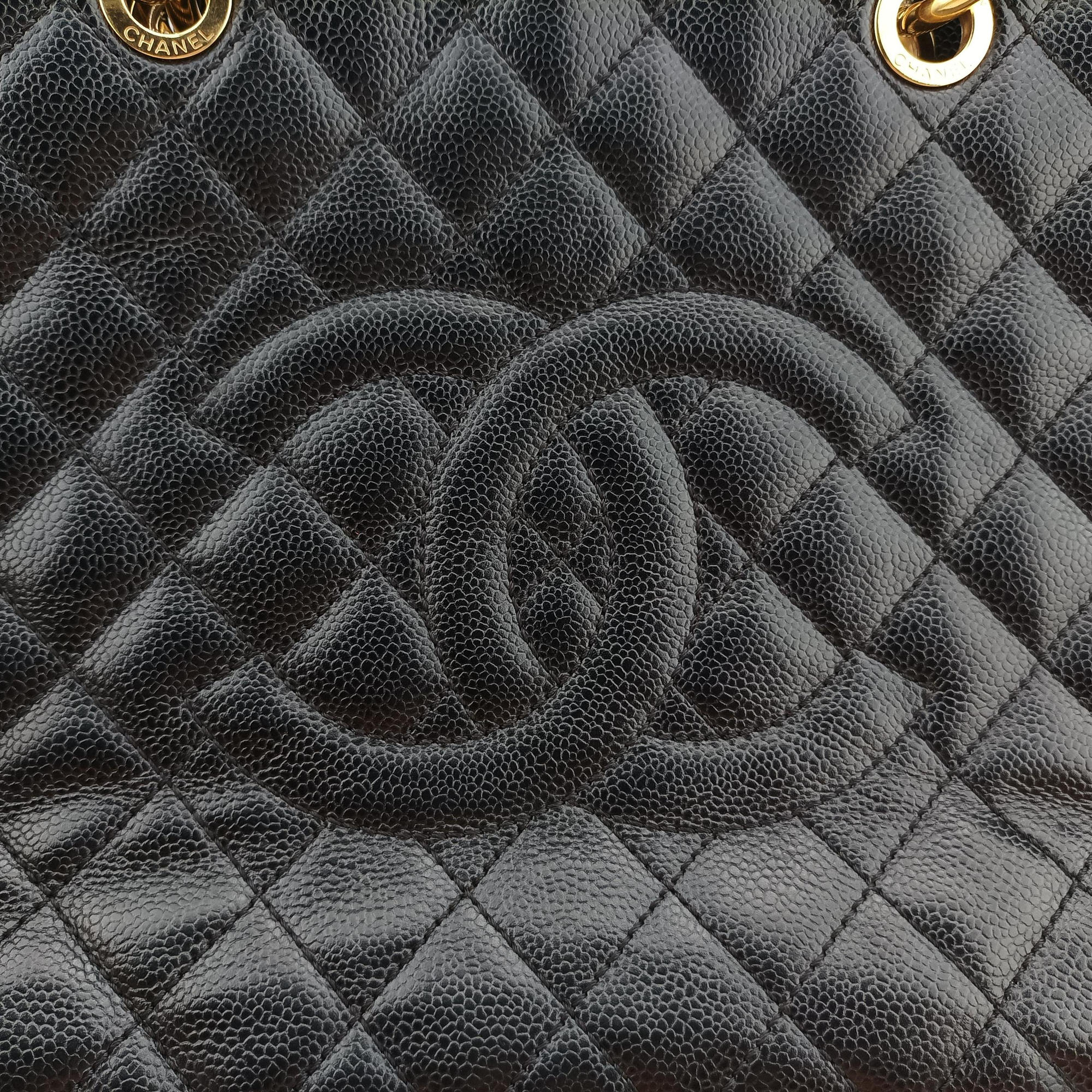 Pre-owned Chanel Matelasse Cocomark GST Black caviar skin A50995 shoulderbag | stylenewstar