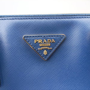 Pre-owned Prada Galleria Blue SAFFIANO Leather BN2274 shoulderbag | stylenewstar