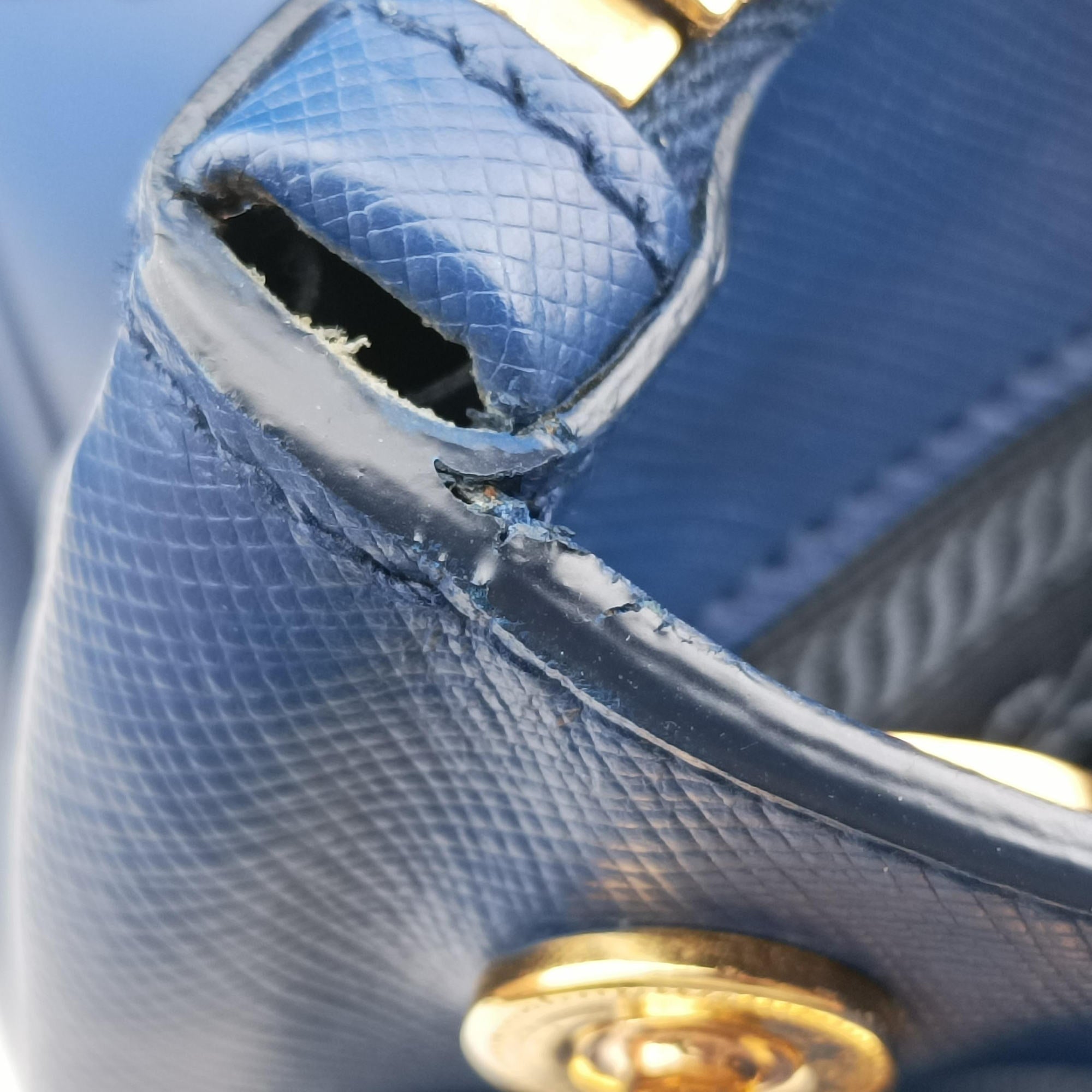 Pre-owned Prada Galleria Blue SAFFIANO Leather BN2274 shoulderbag | stylenewstar
