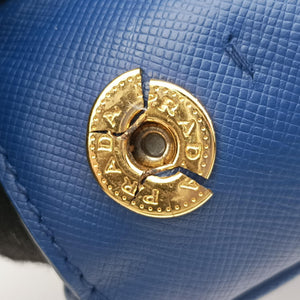Pre-owned Prada Galleria Blue SAFFIANO Leather BN2274 shoulderbag | stylenewstar
