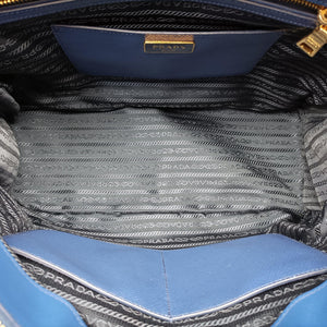 Pre-owned Prada Galleria Blue SAFFIANO Leather BN2274 shoulderbag | stylenewstar