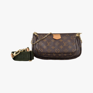 Secondhand Louis Vuitton MULTI POCHETTE ACCESSOIRES MARRON×ROSE CLAIRE Monogram Canvas M44840 shoulderbag | stylenewstar