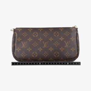 Secondhand Louis Vuitton MULTI POCHETTE ACCESSOIRES MARRON×ROSE CLAIRE Monogram Canvas M44840 shoulderbag | stylenewstar