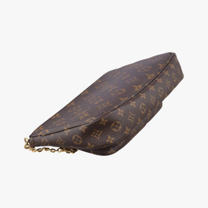 Secondhand Louis Vuitton MULTI POCHETTE ACCESSOIRES MARRON×ROSE CLAIRE Monogram Canvas M44840 shoulderbag | stylenewstar
