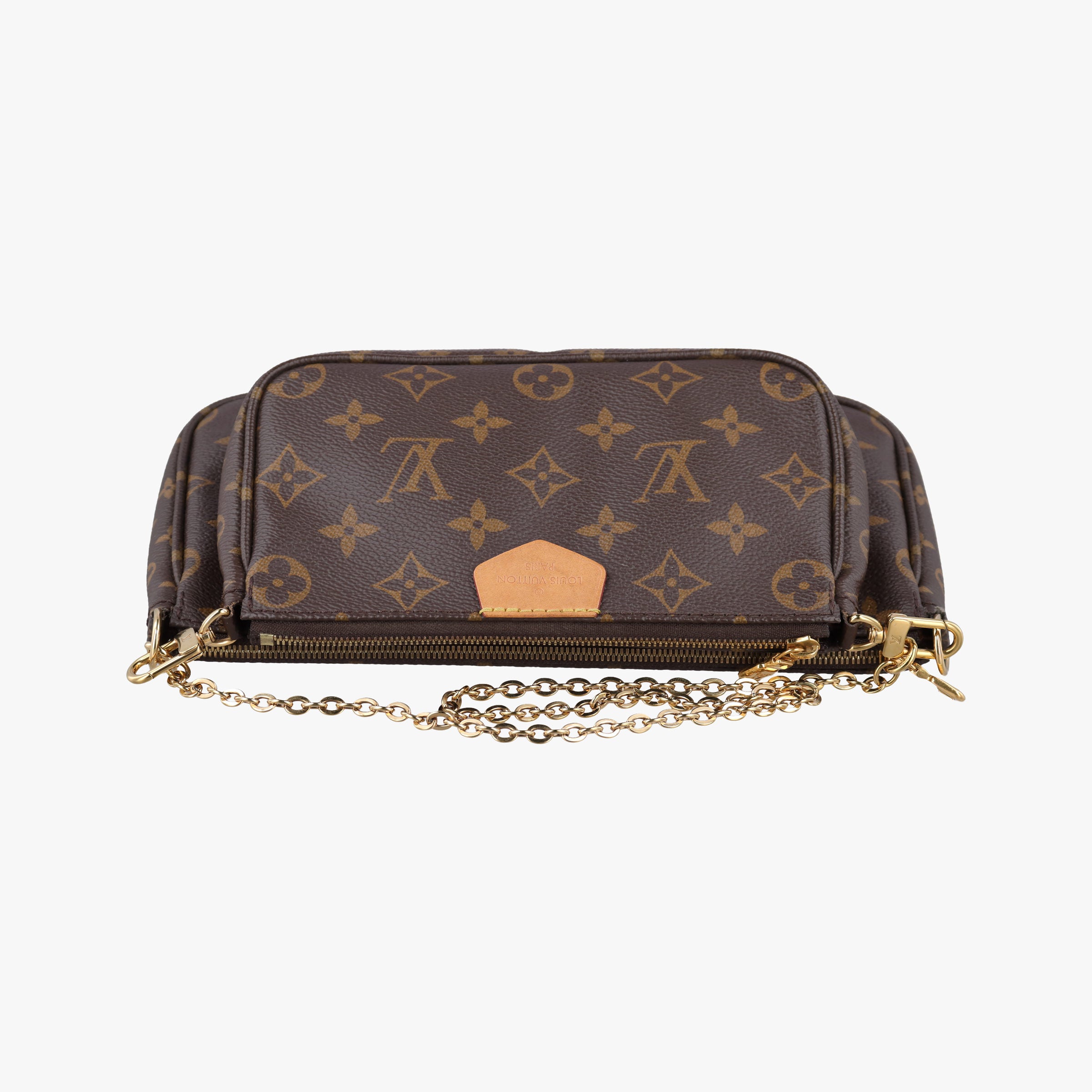 Secondhand Louis Vuitton MULTI POCHETTE ACCESSOIRES MARRON×ROSE CLAIRE Monogram Canvas M44840 shoulderbag | stylenewstar