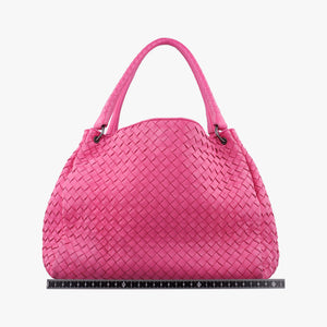 Pre-owned Bottega Veneta Parachute Intrecciato Rose lambskin  handbag | stylenewstar