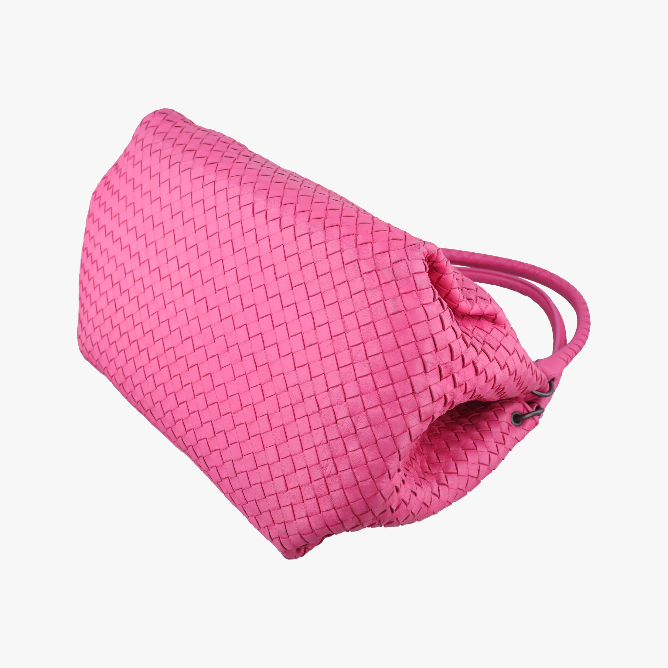 Pre-owned Bottega Veneta Parachute Intrecciato Rose lambskin  handbag | stylenewstar