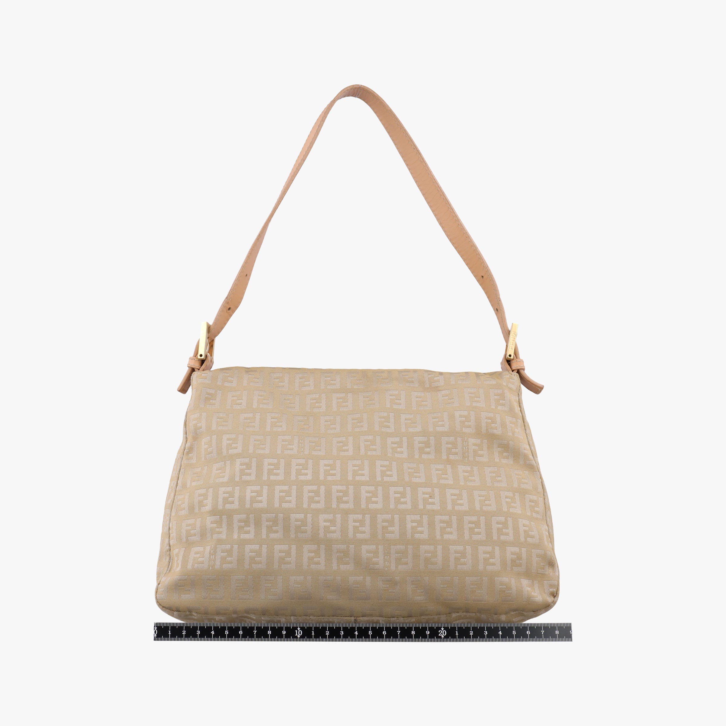 Pre-owned Fendi Baguette Zucchino Beige canvas×leather 8BR001 shoulderbag | stylenewstar