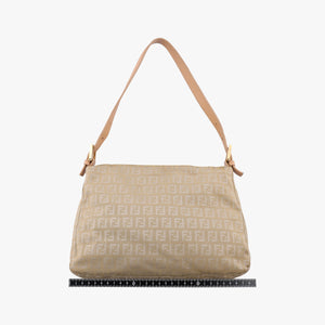 Pre-owned Fendi Baguette Zucchino Beige canvas×leather 8BR001 shoulderbag | stylenewstar