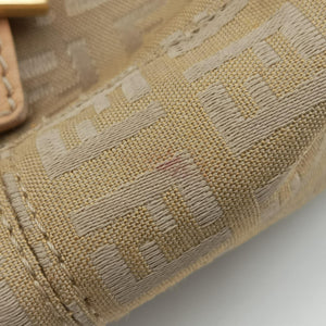 Pre-owned Fendi Baguette Zucchino Beige canvas×leather 8BR001 shoulderbag | stylenewstar
