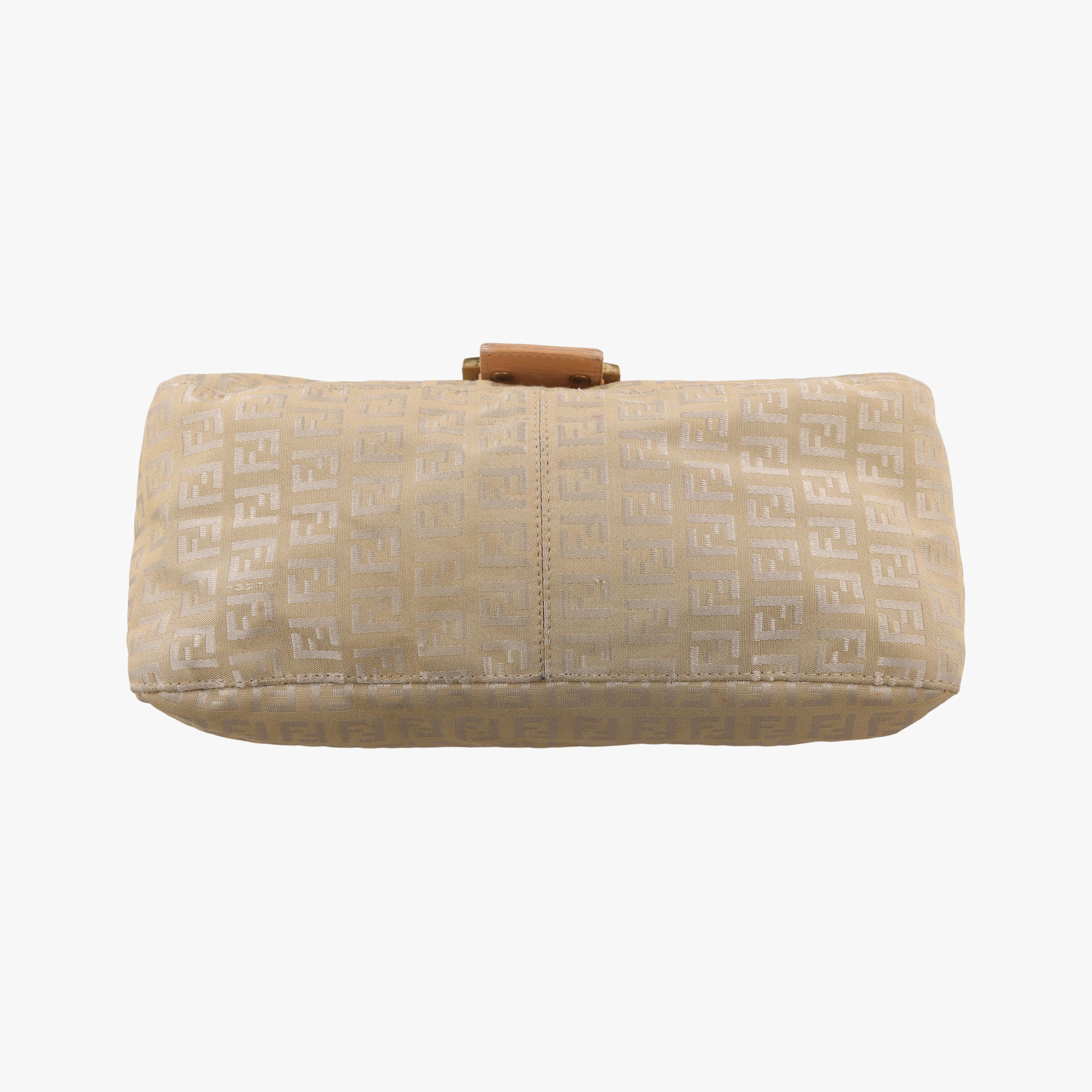 Pre-owned Fendi Baguette Zucchino Beige canvas×leather 8BR001 shoulderbag | stylenewstar