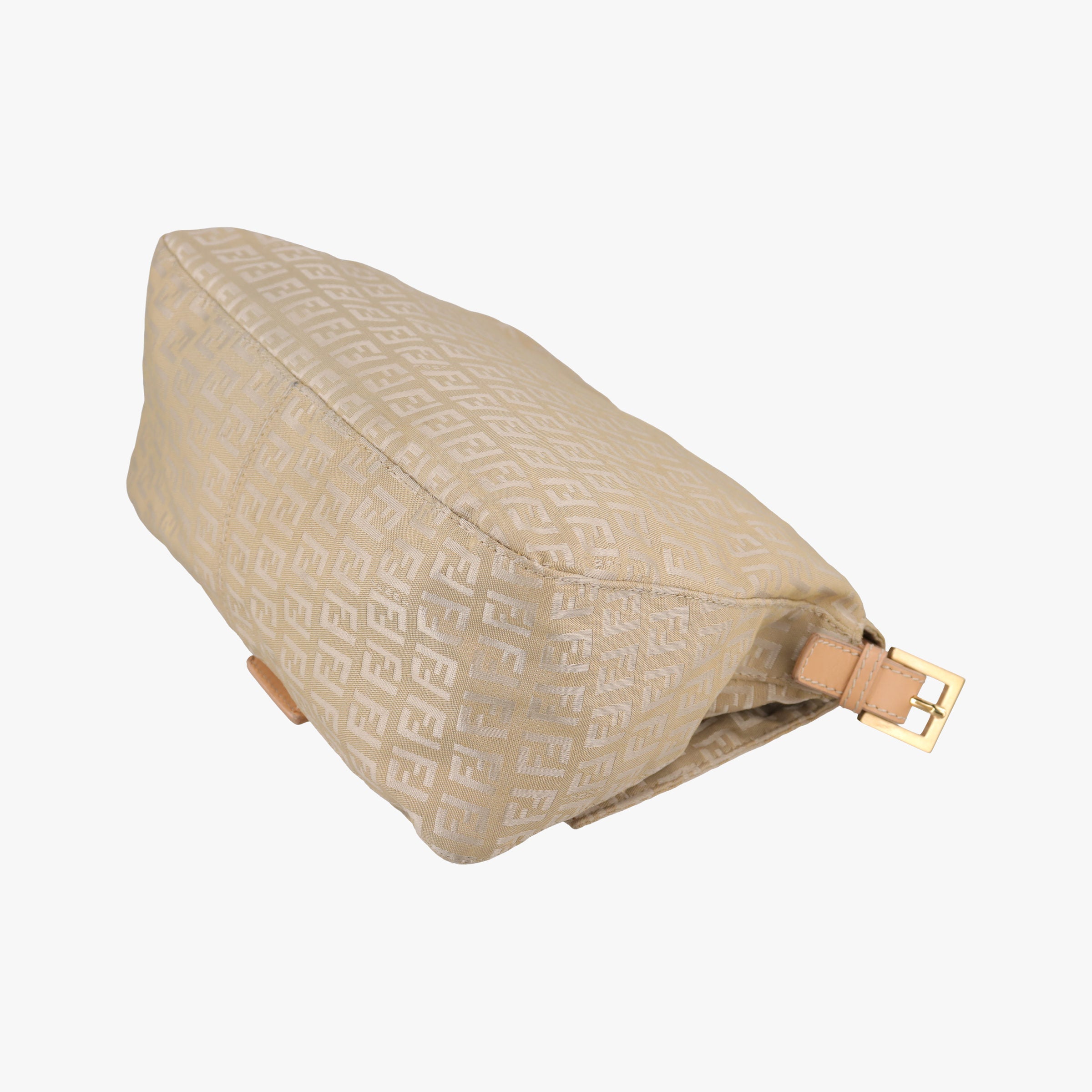 Pre-owned Fendi Baguette Zucchino Beige canvas×leather 8BR001 shoulderbag | stylenewstar