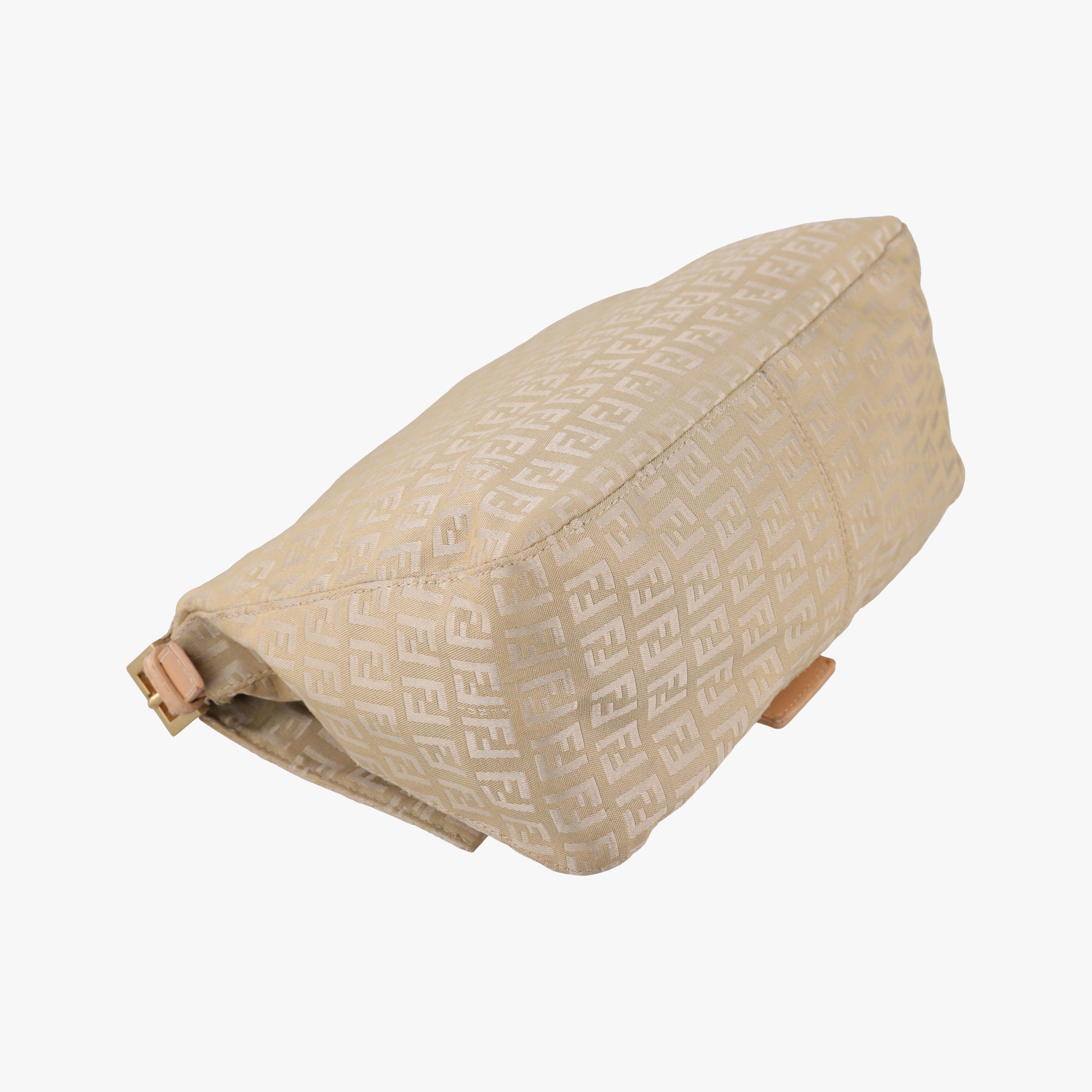 Pre-owned Fendi Baguette Zucchino Beige canvas×leather 8BR001 shoulderbag | stylenewstar