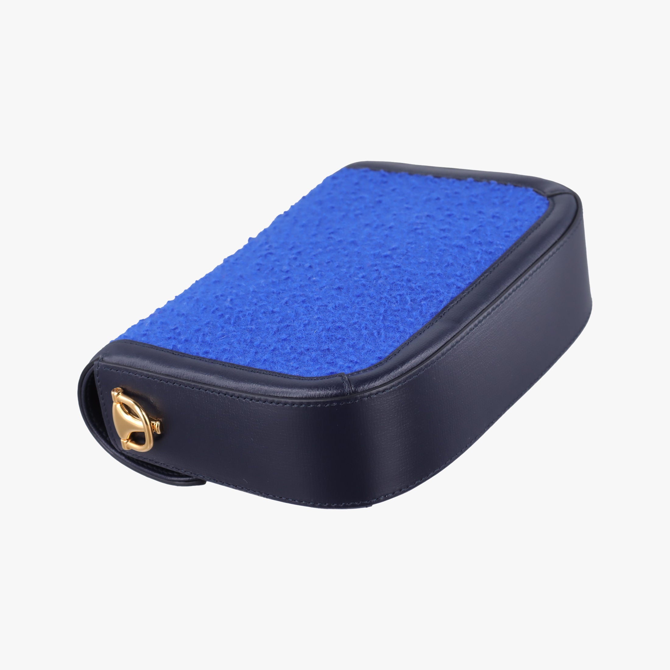 Pre-owned Gucci Horsebit 1955 Blue× Navy Tweed×Leather 658574 shoulderbag | stylenewstar
