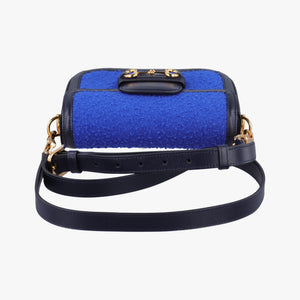 Pre-owned Gucci Horsebit 1955 Blue× Navy Tweed×Leather 658574 shoulderbag | stylenewstar