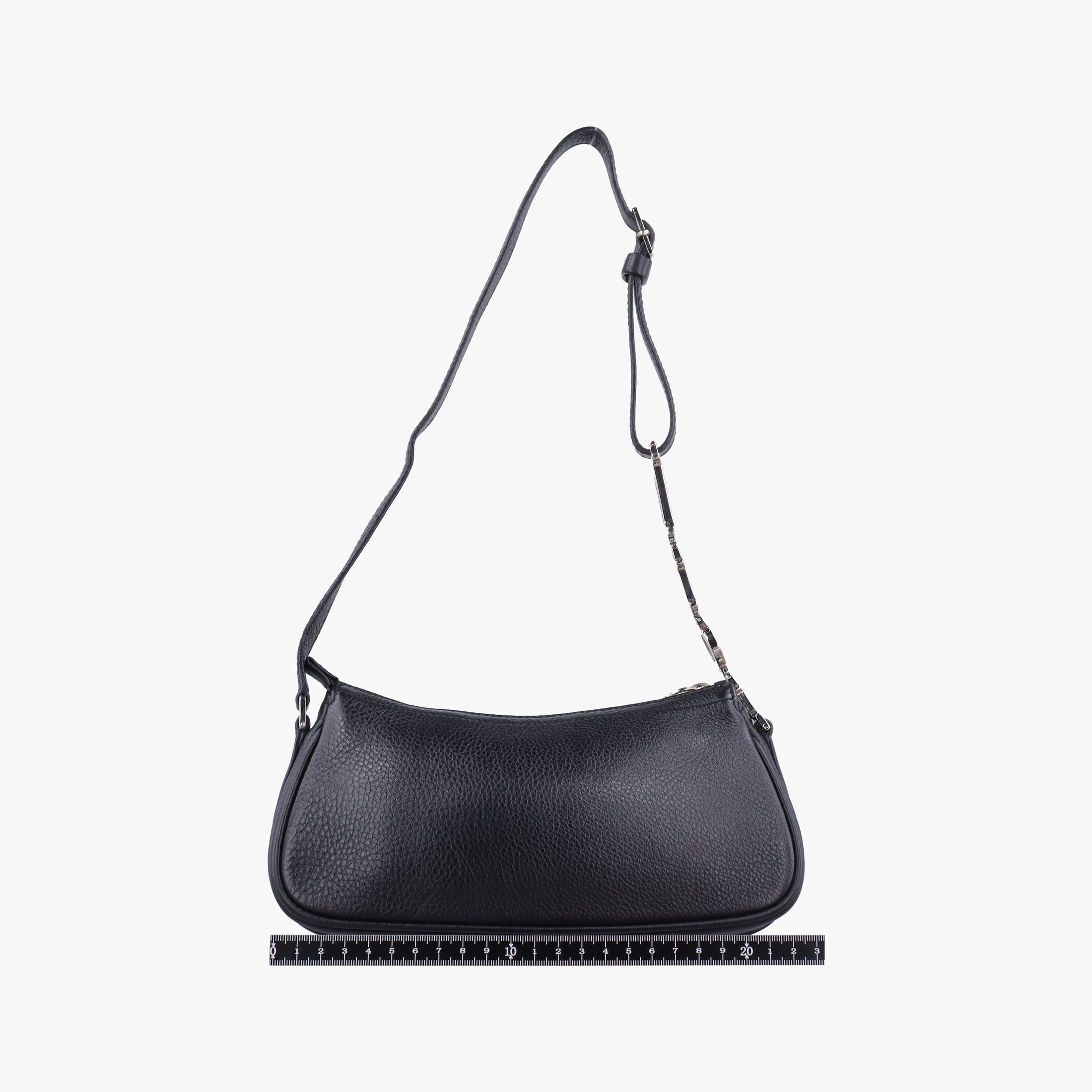 Secondhand Christian Dior D Pendant Black Leather  shoulderbag | stylenewstar