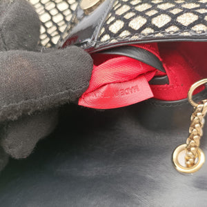 Pre-owned Christian Louboutin Glitter Accent Sweet Charity Black×Gold Leather×Patent  shoulderbag | stylenewstar