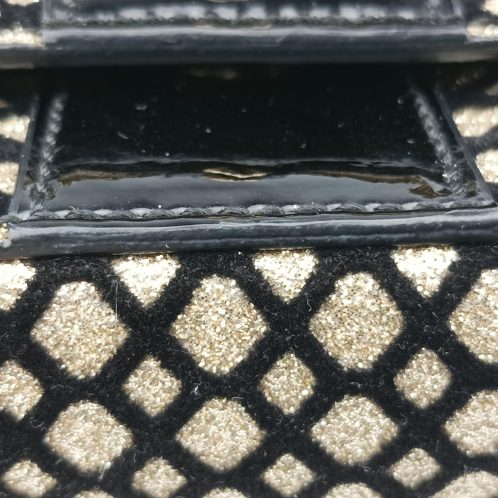 Pre-owned Christian Louboutin Glitter Accent Sweet Charity Black×Gold Leather×Patent  shoulderbag | stylenewstar