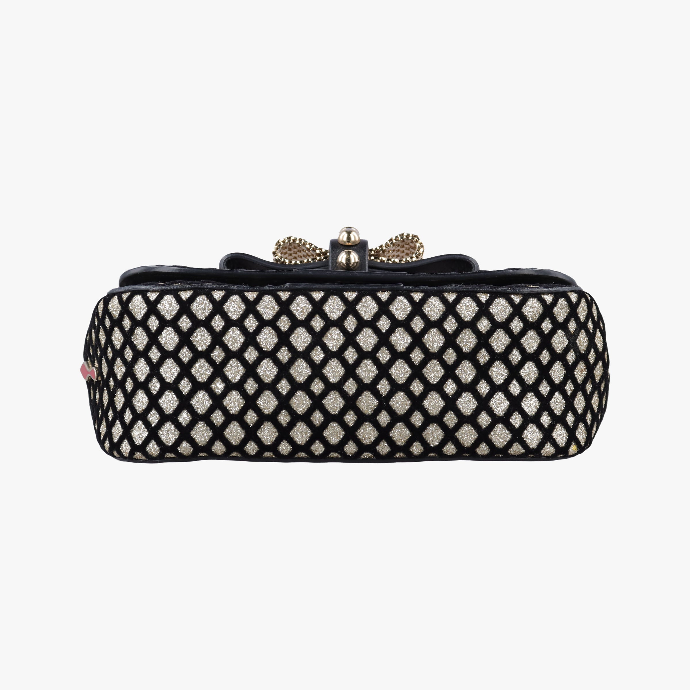 Pre-owned Christian Louboutin Glitter Accent Sweet Charity Black×Gold Leather×Patent  shoulderbag | stylenewstar