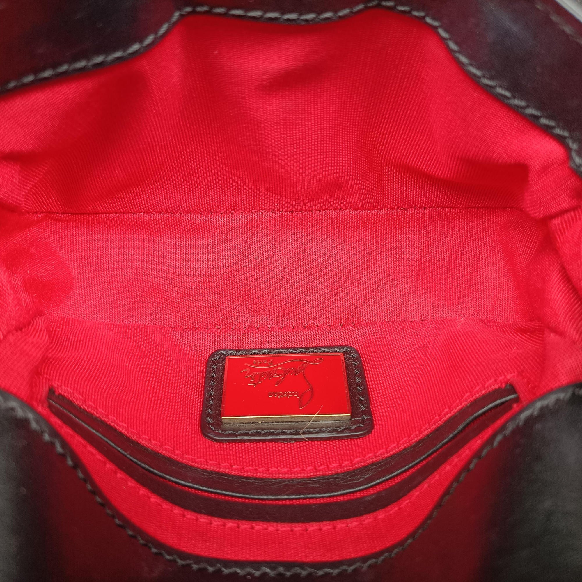 Pre-owned Christian Louboutin Glitter Accent Sweet Charity Black×Gold Leather×Patent  shoulderbag | stylenewstar