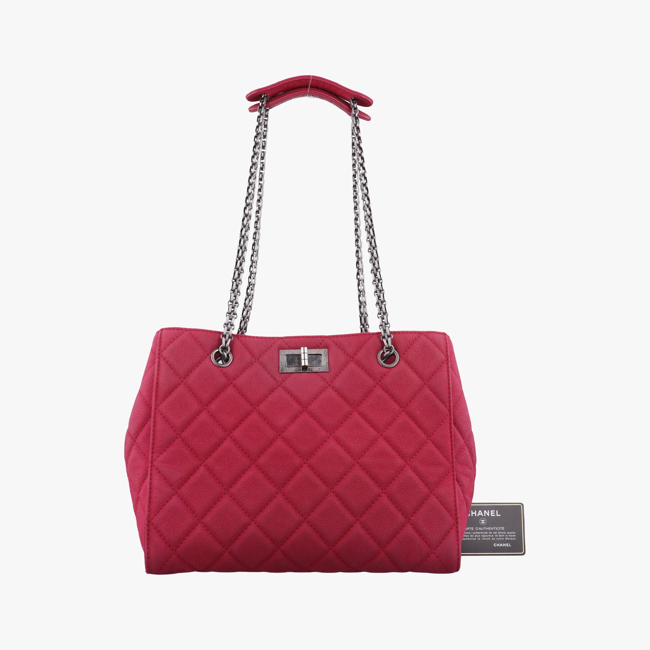 Pre-owned Chanel Coco Mark Pink Leather A66122 handbag | stylenewstar