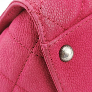 Pre-owned Chanel Coco Mark Pink Leather A66122 handbag | stylenewstar