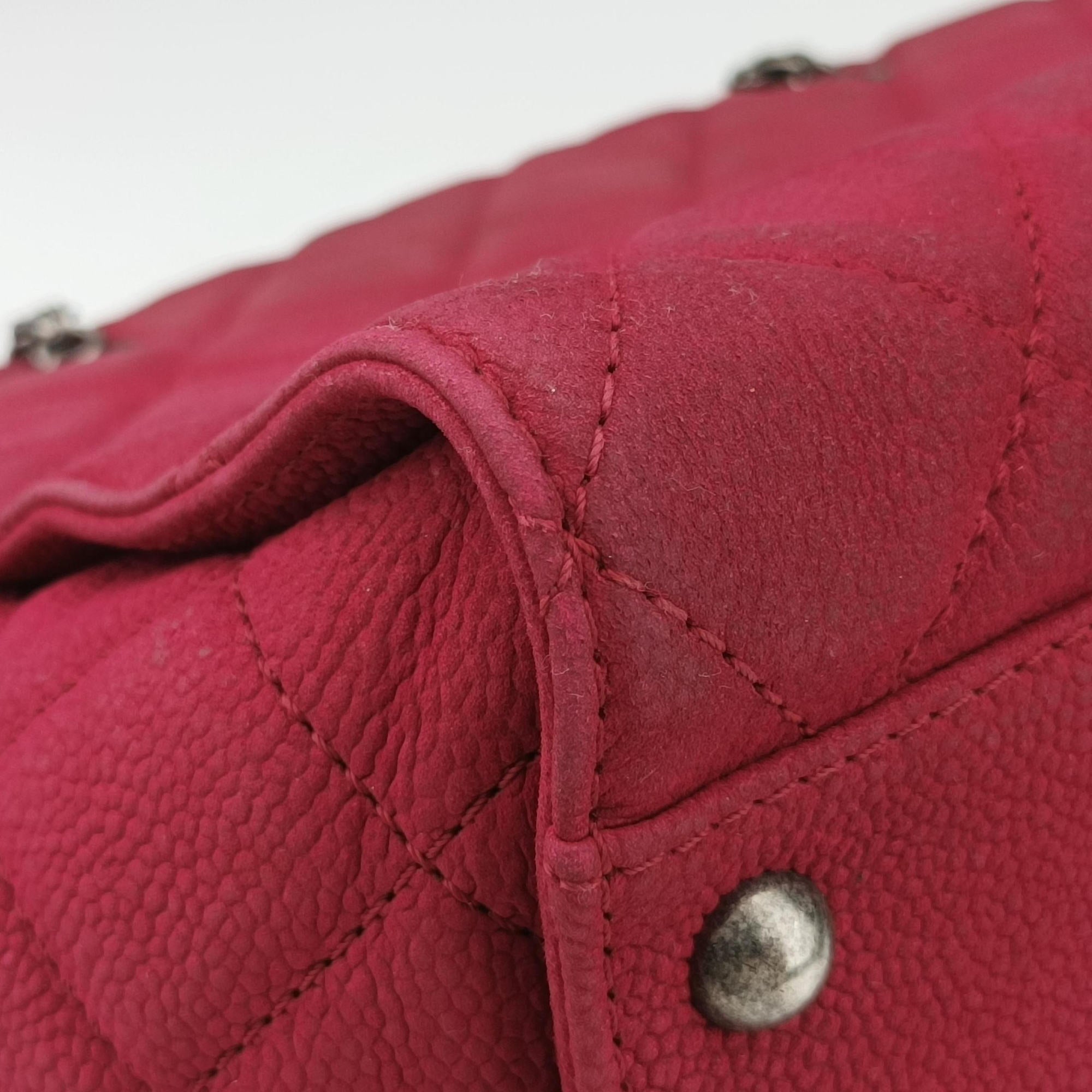 Pre-owned Chanel Coco Mark Pink Leather A66122 handbag | stylenewstar