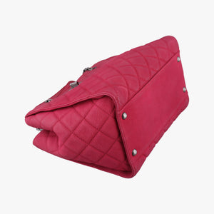 Pre-owned Chanel Coco Mark Pink Leather A66122 handbag | stylenewstar
