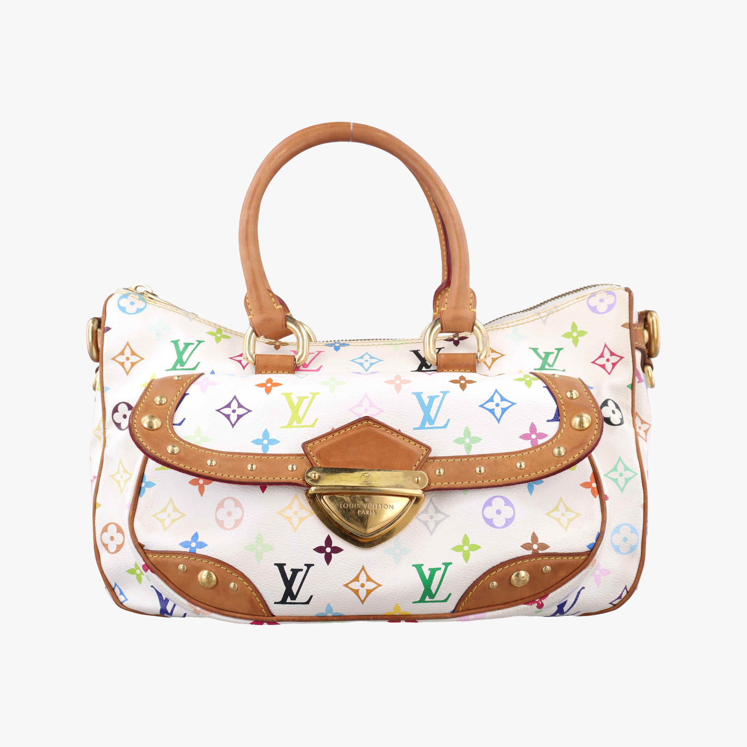 Pre-owned Louis Vuitton RITA white Monogram Multicolor M40125 handbag | stylenewstar