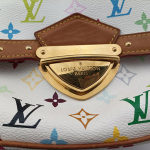 Pre-owned Louis Vuitton RITA white Monogram Multicolor M40125 handbag | stylenewstar