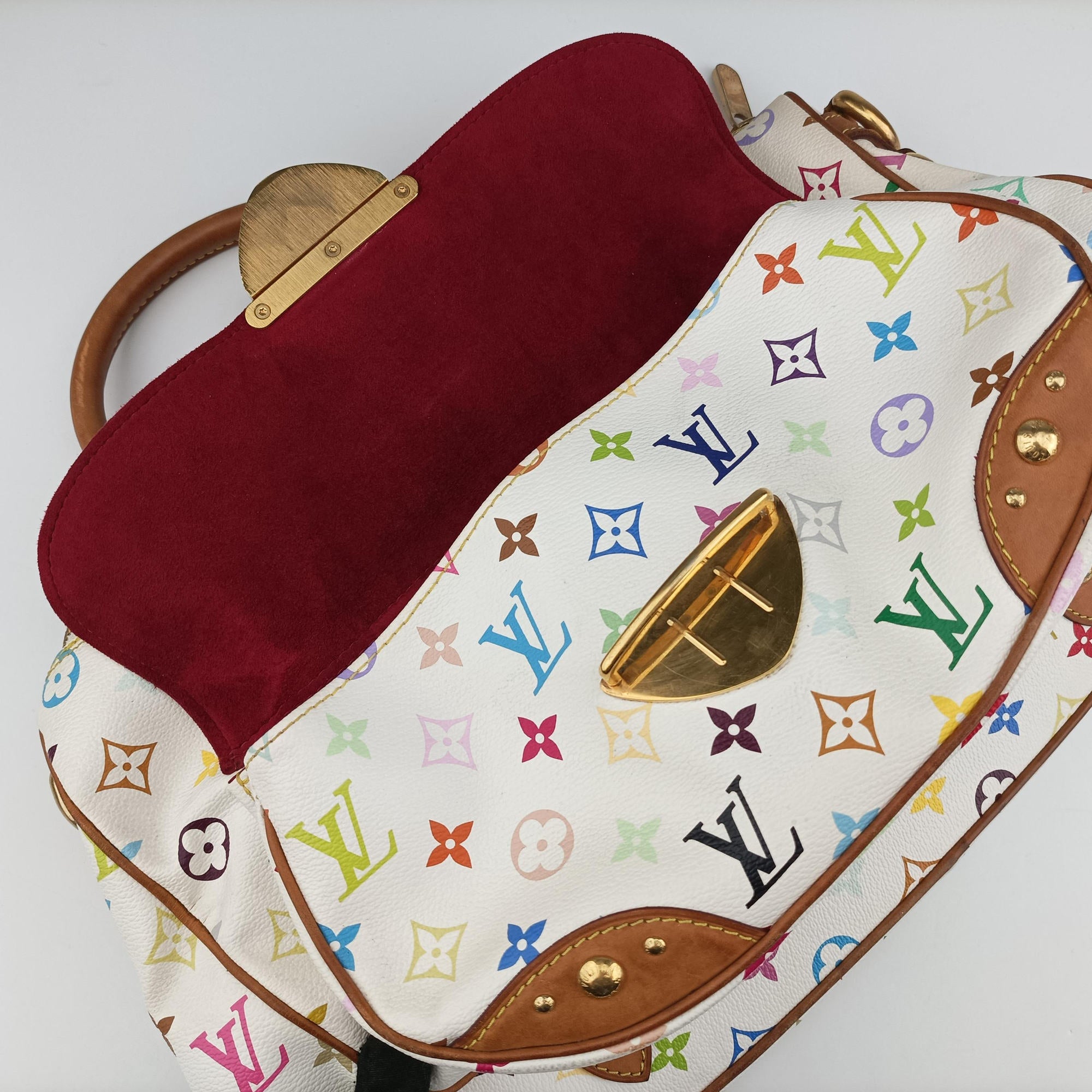 Pre-owned Louis Vuitton RITA white Monogram Multicolor M40125 handbag | stylenewstar