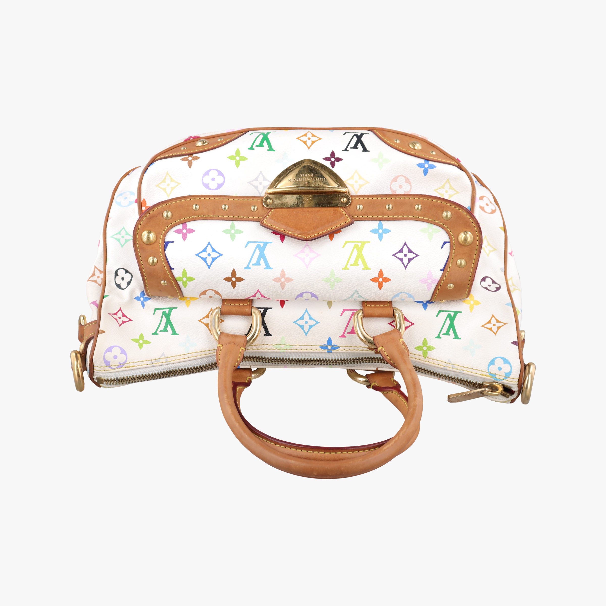 Pre-owned Louis Vuitton RITA white Monogram Multicolor M40125 handbag | stylenewstar