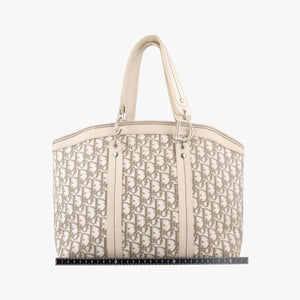 Pre-owned Christian Dior Trotter Flower Line White x Beige x Multicolor Canvas × Leather  handbag | stylenewstar