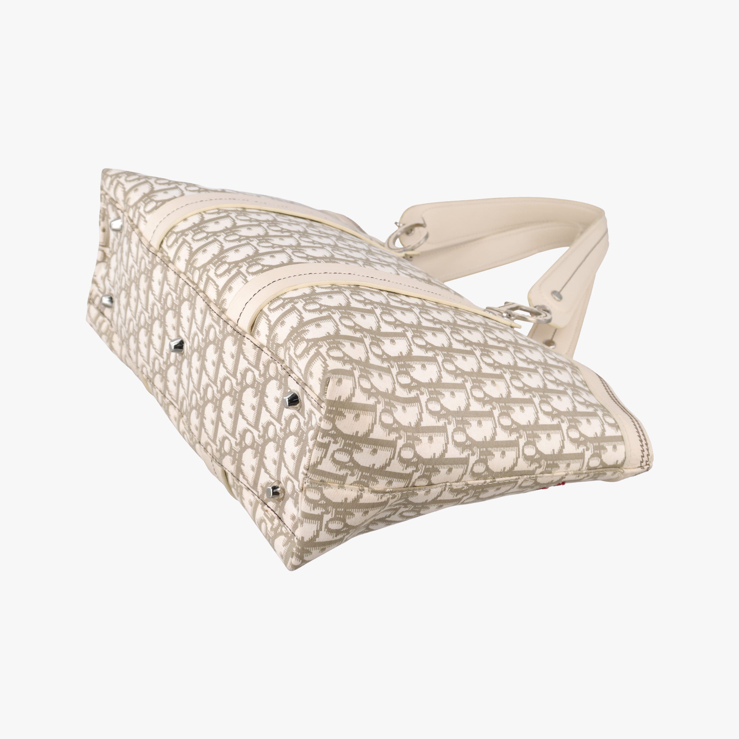 Pre-owned Christian Dior Trotter Flower Line White x Beige x Multicolor Canvas × Leather  handbag | stylenewstar