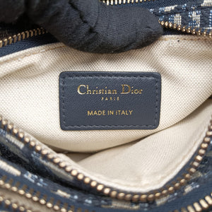 Secondhand Christian Dior Saddle Navy×gray Jacquard  shoulderbag | stylenewstar
