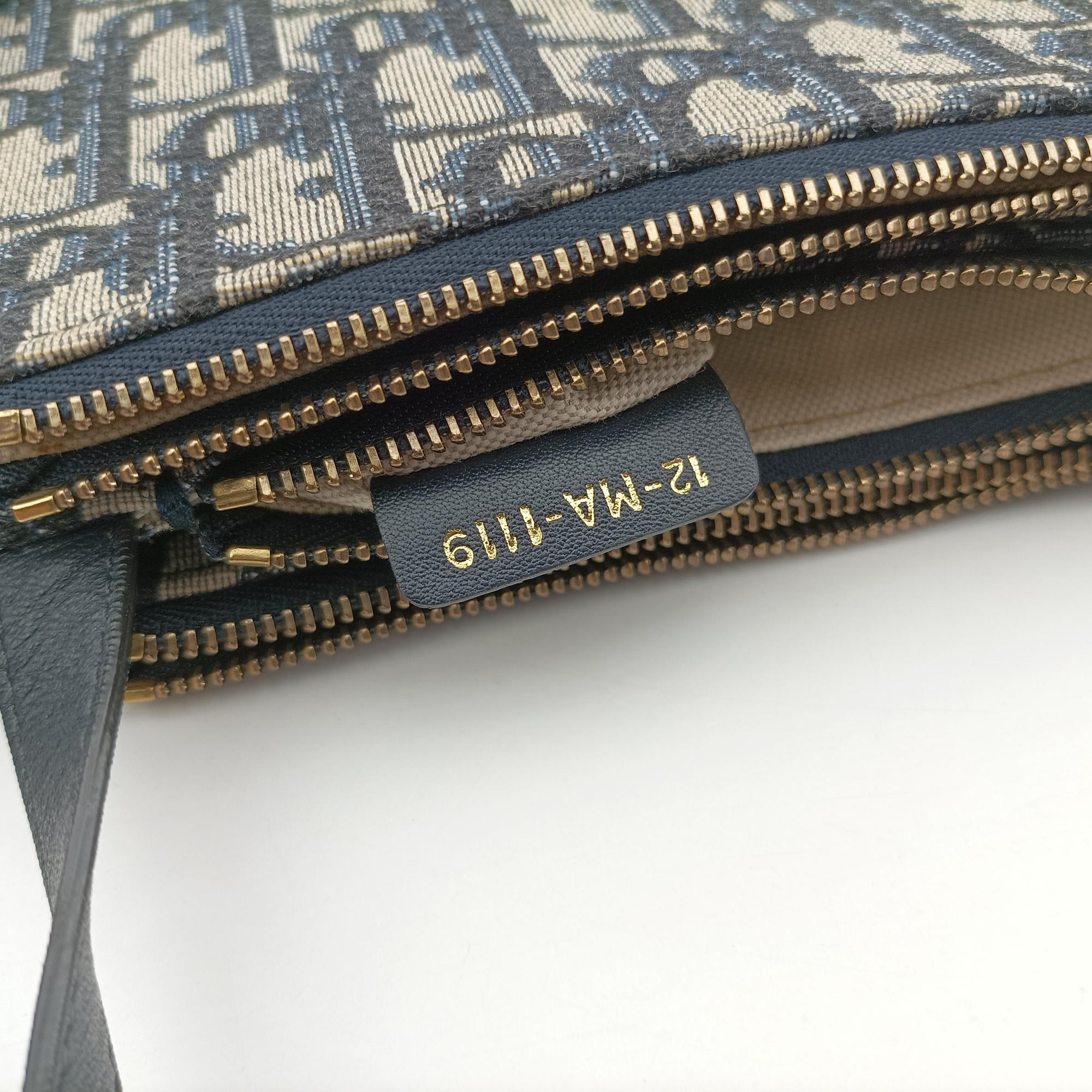 Secondhand Christian Dior Saddle Navy×gray Jacquard  shoulderbag | stylenewstar