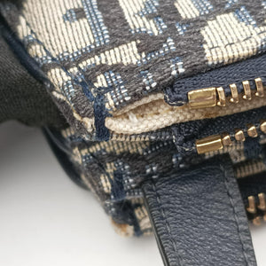 Secondhand Christian Dior Saddle Navy×gray Jacquard  shoulderbag | stylenewstar