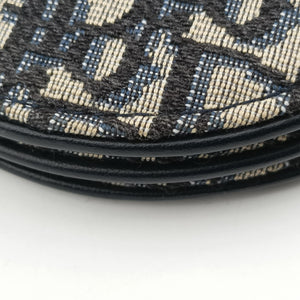 Secondhand Christian Dior Saddle Navy×gray Jacquard  shoulderbag | stylenewstar