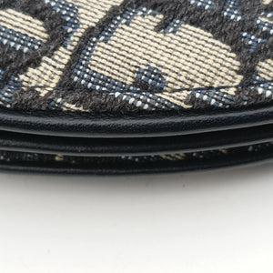 Secondhand Christian Dior Saddle Navy×gray Jacquard  shoulderbag | stylenewstar