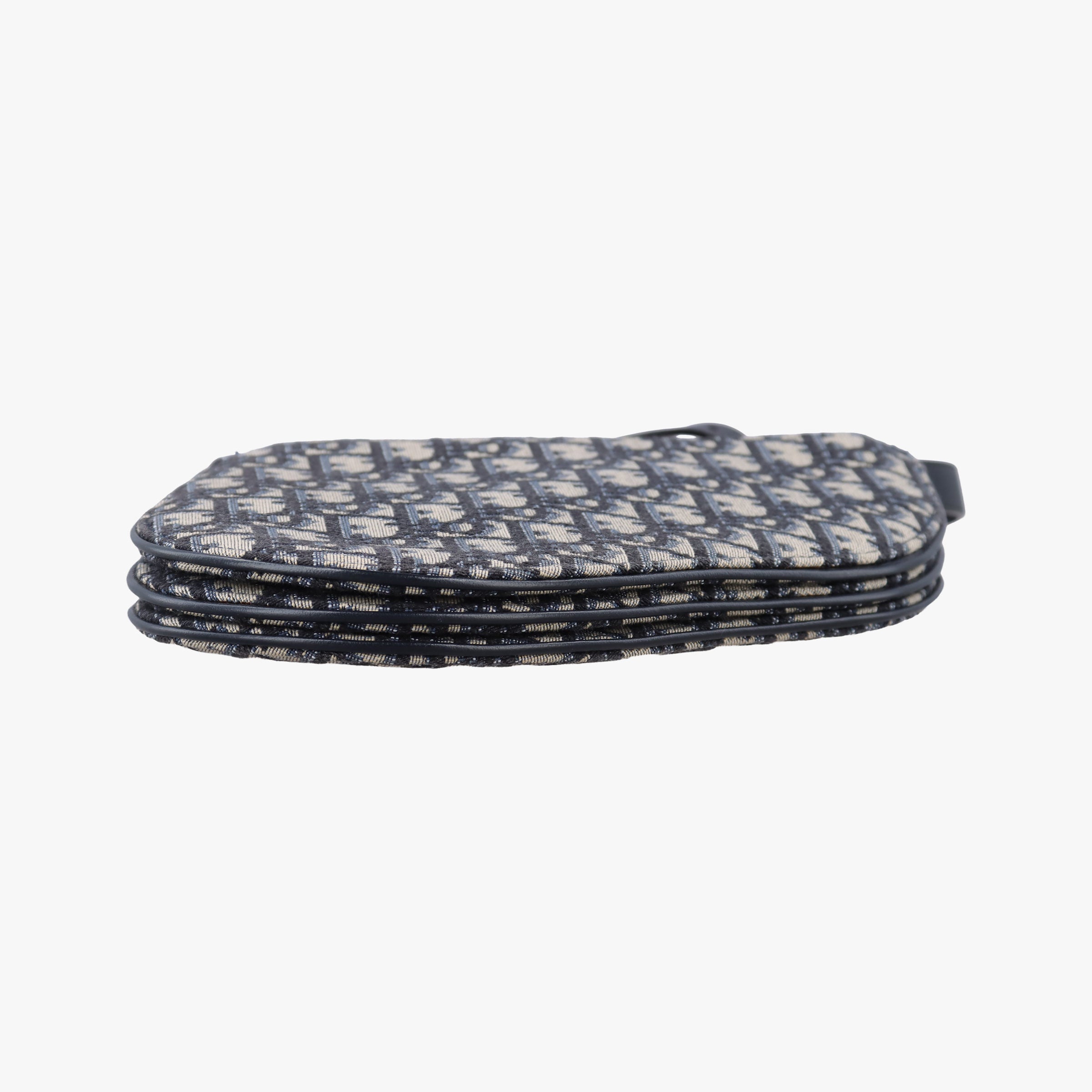 Secondhand Christian Dior Saddle Navy×gray Jacquard  shoulderbag | stylenewstar