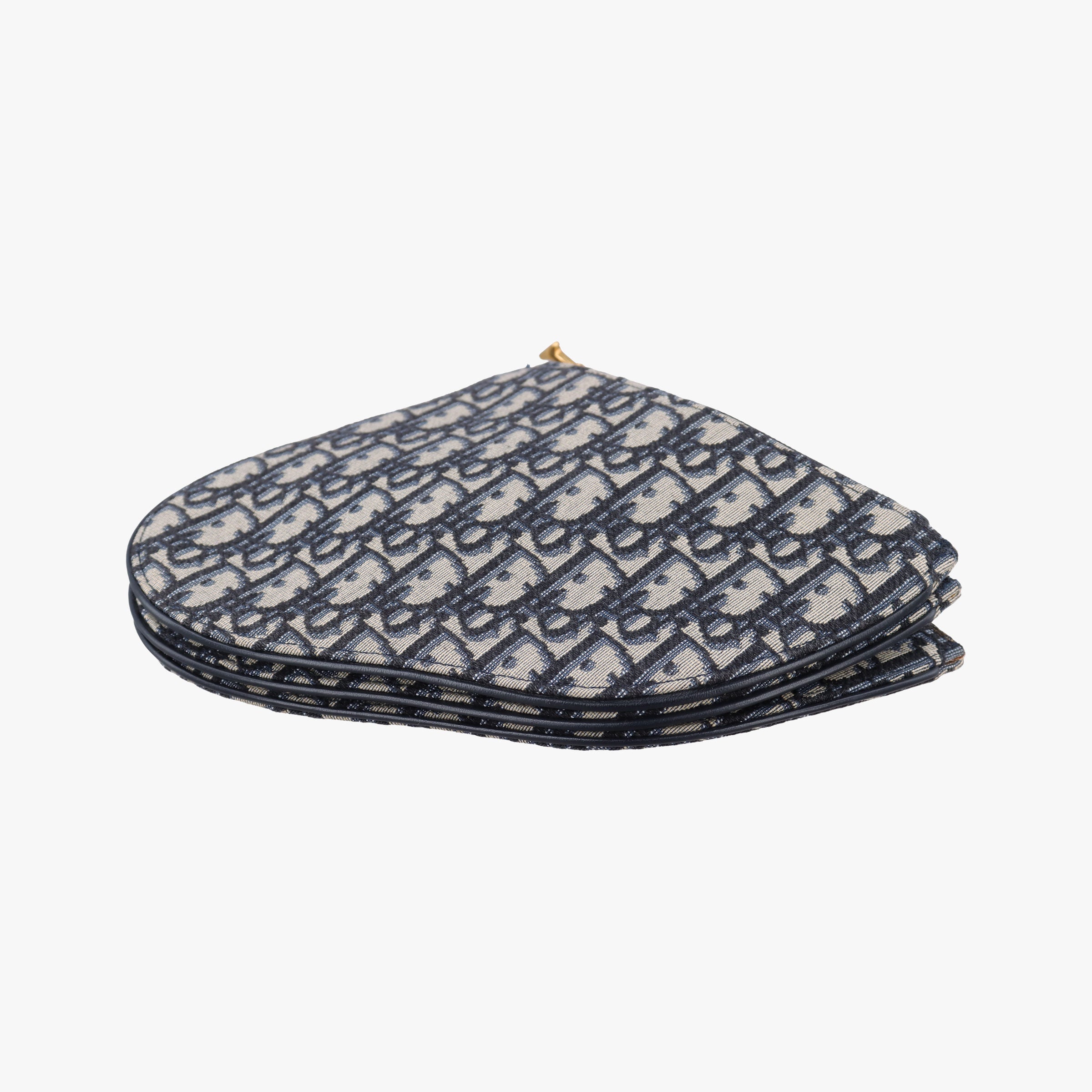 Secondhand Christian Dior Saddle Navy×gray Jacquard  shoulderbag | stylenewstar