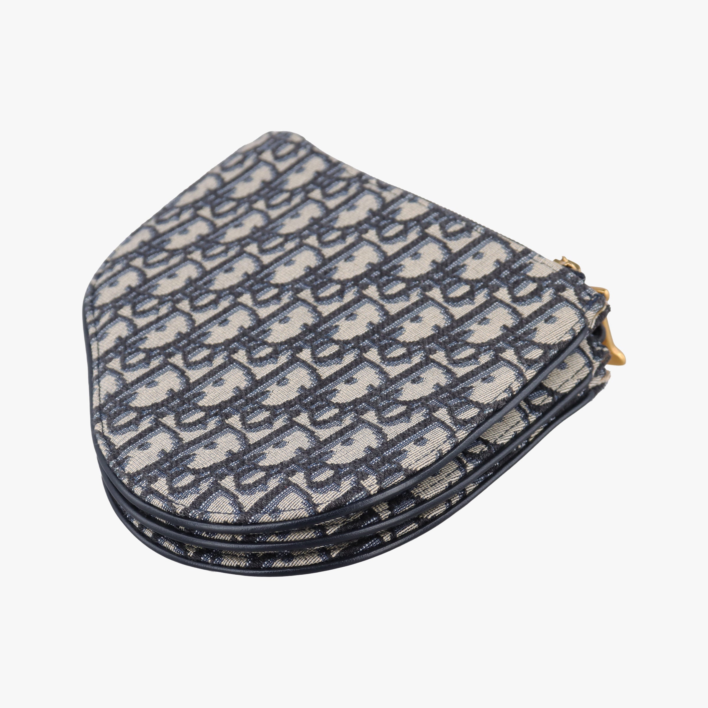 Secondhand Christian Dior Saddle Navy×gray Jacquard  shoulderbag | stylenewstar