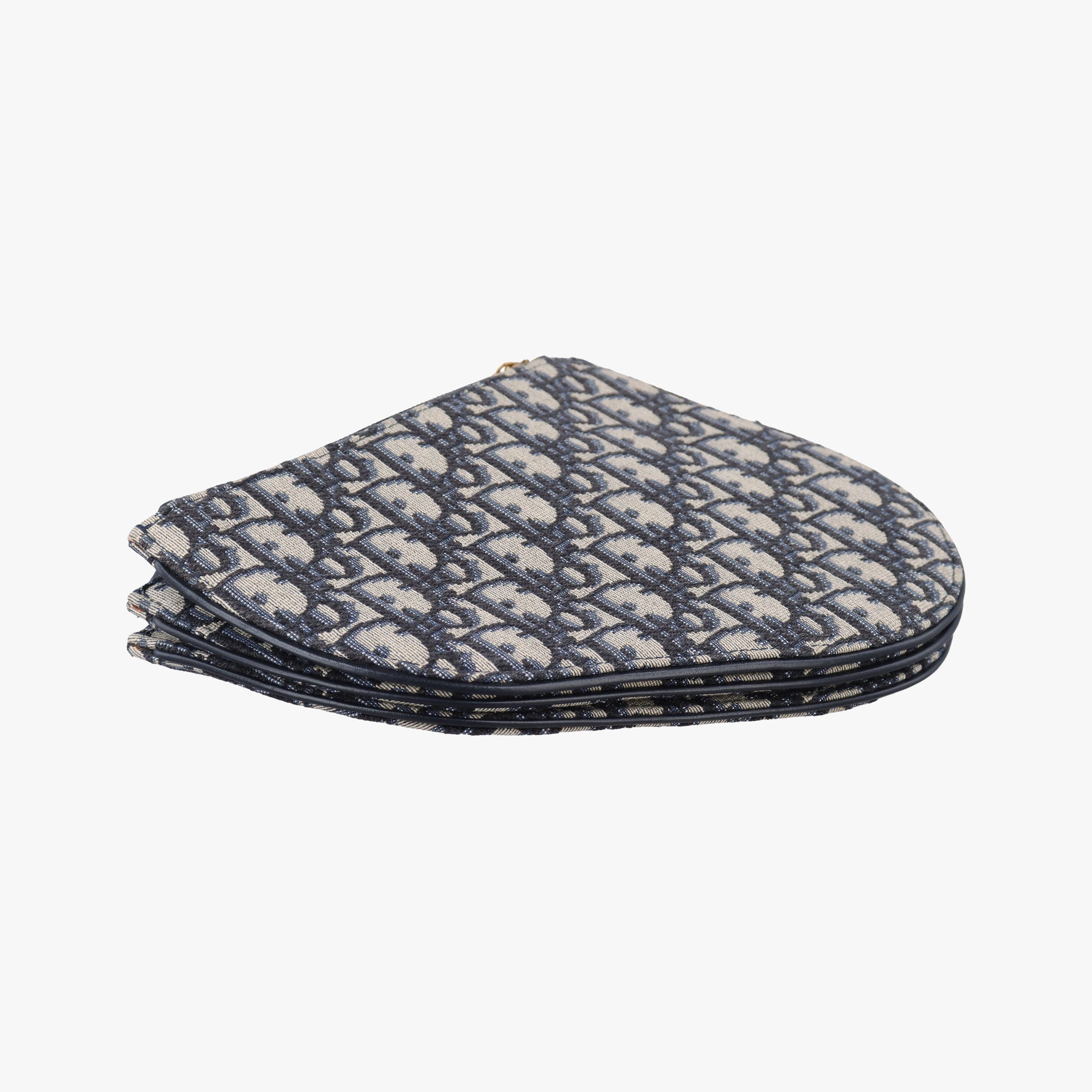 Secondhand Christian Dior Saddle Navy×gray Jacquard  shoulderbag | stylenewstar