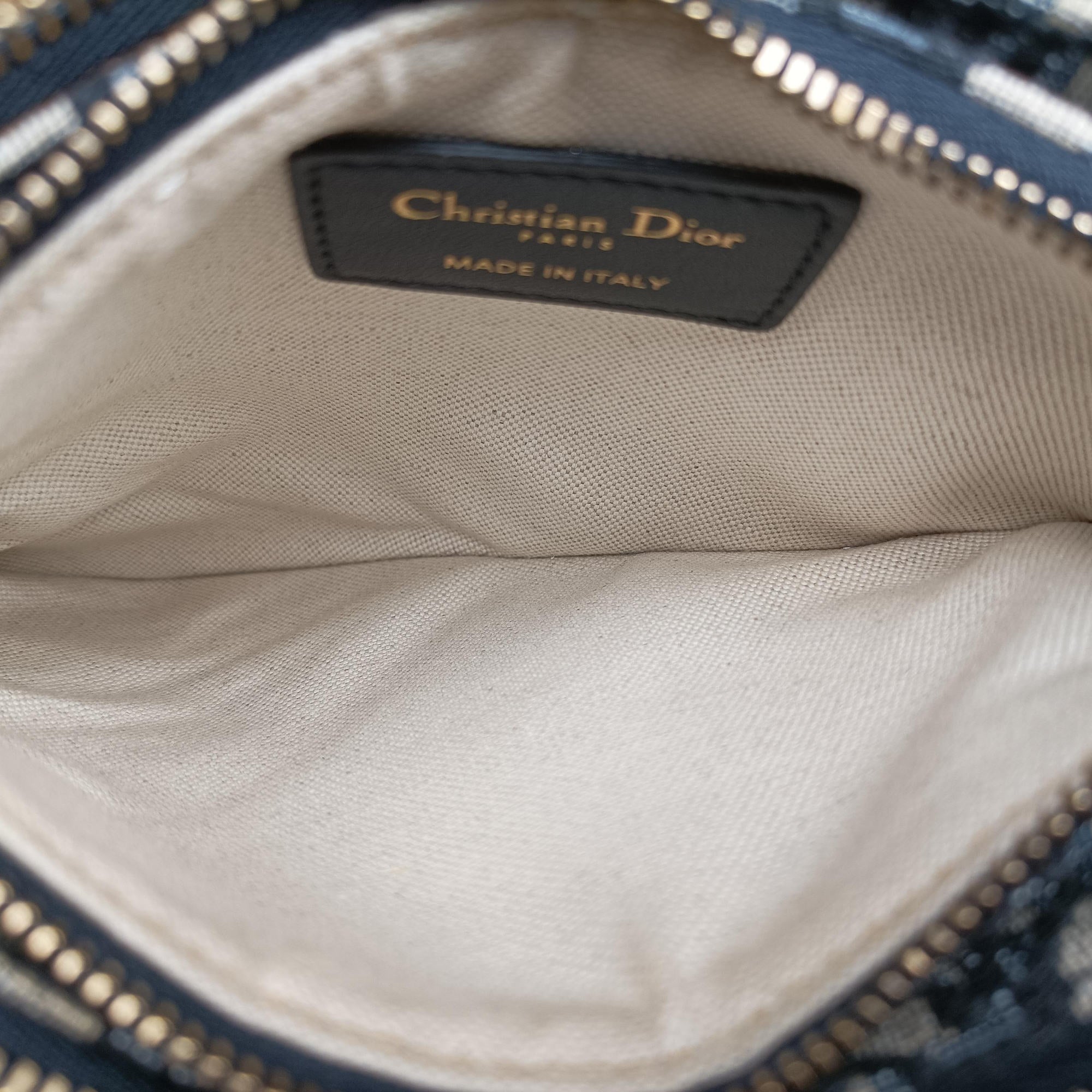 Secondhand Christian Dior Saddle Navy×gray Jacquard  shoulderbag | stylenewstar