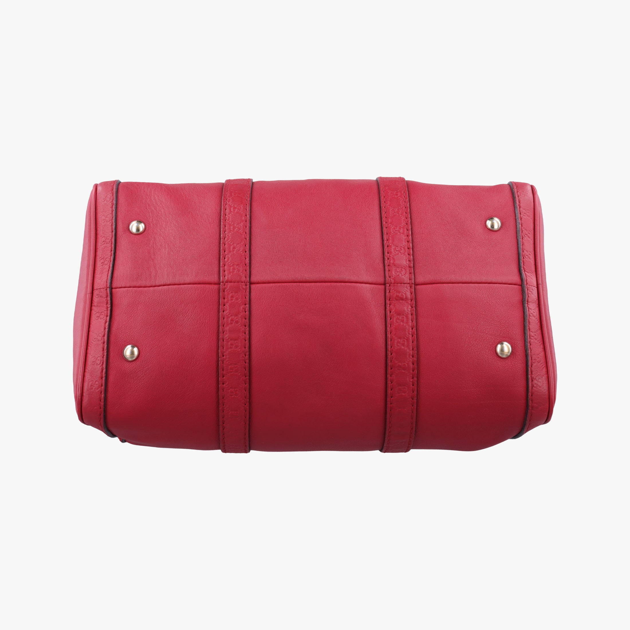 Pre-owned Gucci Guccissima Trim Web Joy Red Leather 247205 shoulderbag | stylenewstar